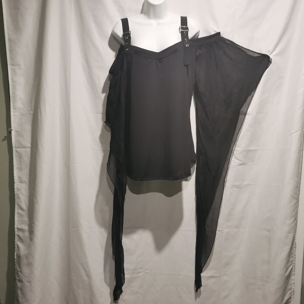 Gothic Punk Butterfly Sleeve Blouse Size 3X NWOT # 199